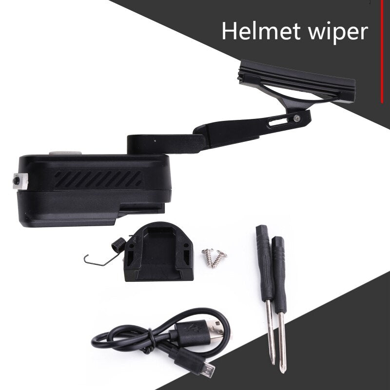 Limpador elétrico de capacete à prova d'água para capacetes de motocicletas e bicicleta elétrica.